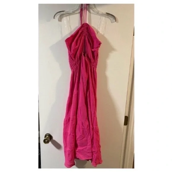 HYFVE Hot Pink Cut Out Midi Dress - Picture 3 of 4